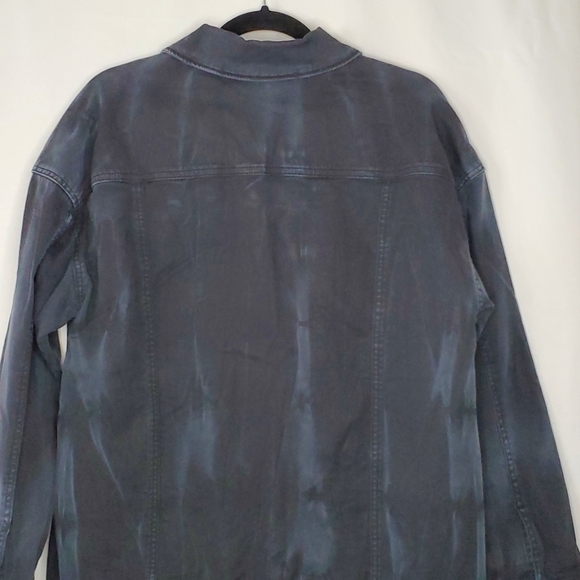 Free People Oversized Jean Jacket Size M Black Wash Faded Denim Grunge Western - Picture 5 of 13